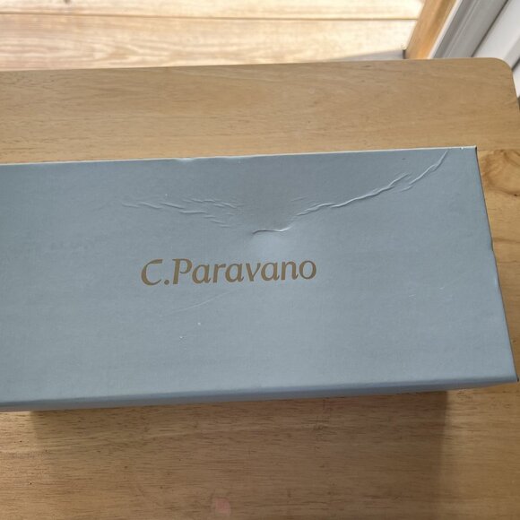 C. Paravano Black Slingback Pointed-Toe Heels 37.5 European Size 7 US New - Picture 2 of 6